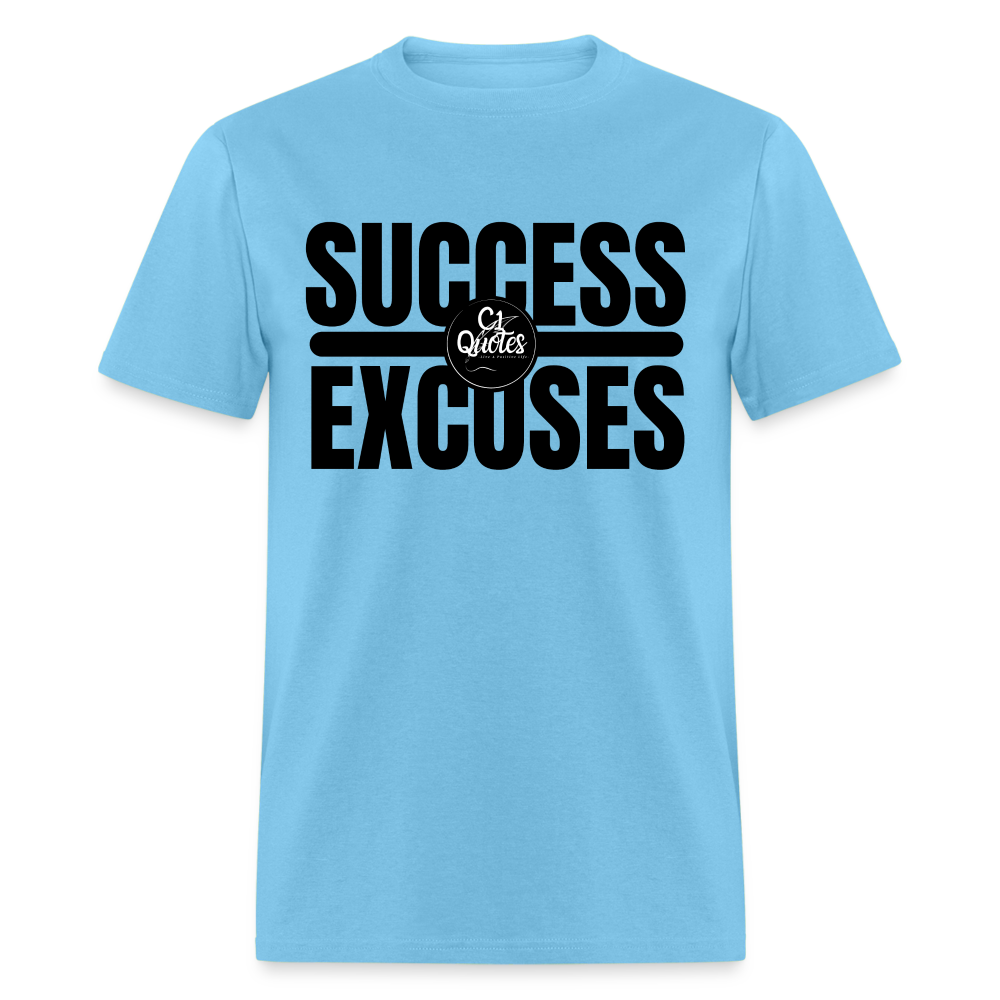 Success Over Excuses Unisex Classic T-Shirt (Black Lettering) - aquatic blue