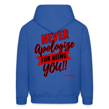 Load image into Gallery viewer, Never Apologize Hoodie (Red) - royal blue

