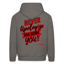 Load image into Gallery viewer, Never Apologize Hoodie (Red) - asphalt gray
