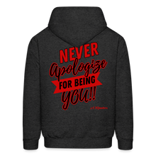 Load image into Gallery viewer, Never Apologize Hoodie (Red) - charcoal grey
