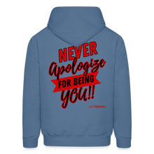 Load image into Gallery viewer, Never Apologize Hoodie (Red) - denim blue
