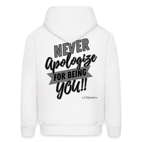 Never Apologize Hoodie (Gray) - white