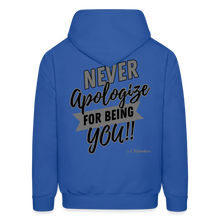 Load image into Gallery viewer, Never Apologize Hoodie (Gray) - royal blue
