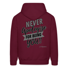 Load image into Gallery viewer, Never Apologize Hoodie (Gray) - burgundy
