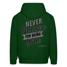Load image into Gallery viewer, Never Apologize Hoodie (Gray) - forest green
