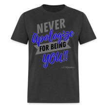 Load image into Gallery viewer, Never Apologize Unisex Classic T-Shirt - heather black
