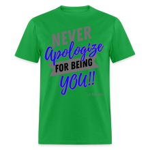Load image into Gallery viewer, Never Apologize Unisex Classic T-Shirt - bright green
