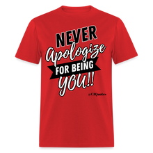 Load image into Gallery viewer, Never Apologize Unisex Classic T-Shirt (Black) - red
