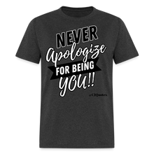 Load image into Gallery viewer, Never Apologize Unisex Classic T-Shirt (Black) - heather black
