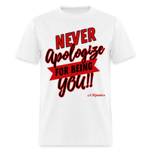 Load image into Gallery viewer, Never Apologize Unisex Classic T-Shirt (Red) - white
