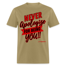 Load image into Gallery viewer, Never Apologize Unisex Classic T-Shirt (Red) - khaki
