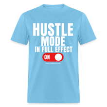 Load image into Gallery viewer, Hustle Mode Unisex Classic T-Shirt (White Print) - aquatic blue
