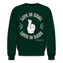 Load image into Gallery viewer, Life Is Real Crewneck Sweatshirt (Gray) - forest green
