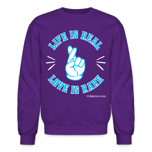 Load image into Gallery viewer, Life Is Real Crewneck Sweatshirt (Blue) - purple
