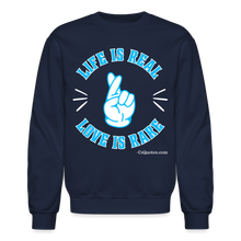 Load image into Gallery viewer, Life Is Real Crewneck Sweatshirt (Blue) - navy
