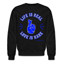 Load image into Gallery viewer, Life Is Real Crewneck Sweatshirt (Blue/Gray) - black
