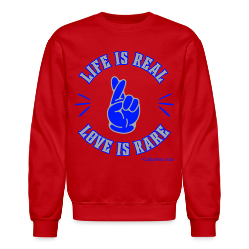 Life Is Real Crewneck Sweatshirt (Blue/Gray) - red