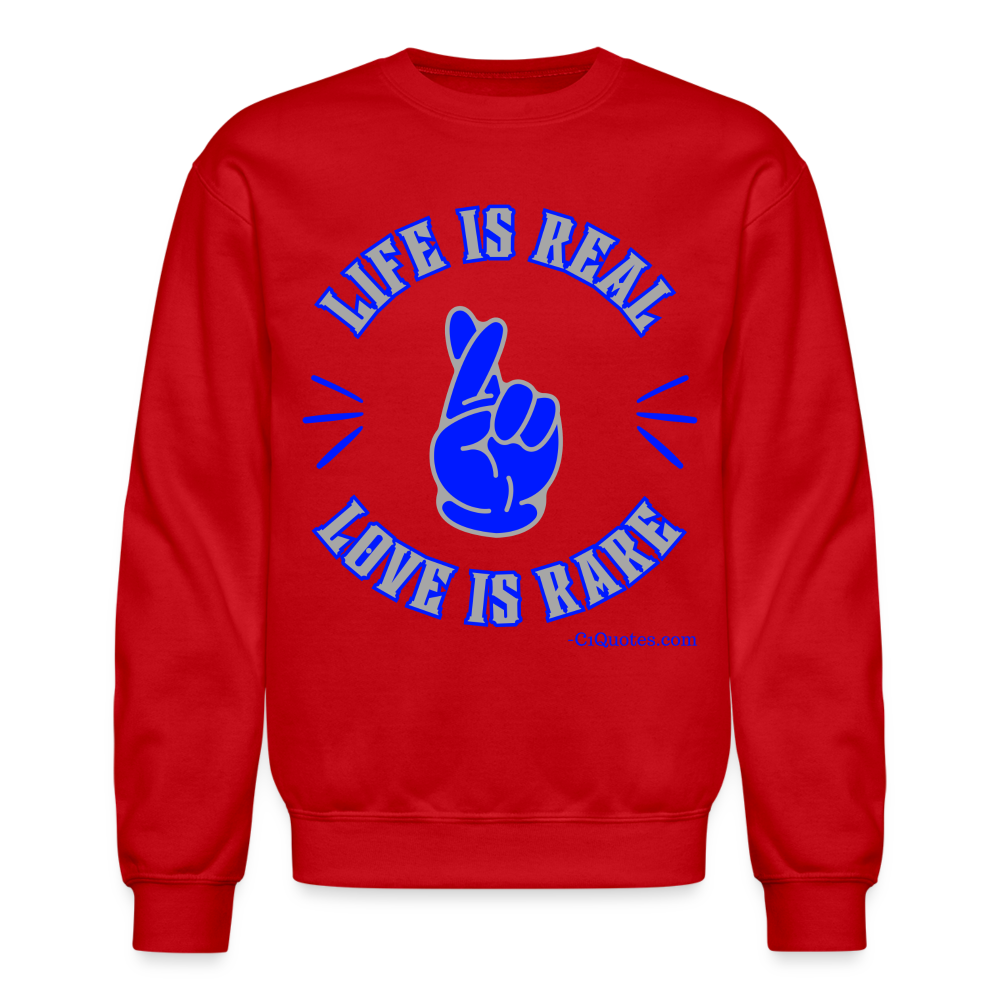 Life Is Real Crewneck Sweatshirt (Blue/Gray) - red