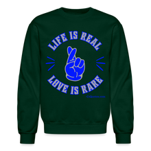 Load image into Gallery viewer, Life Is Real Crewneck Sweatshirt (Blue/Gray) - forest green
