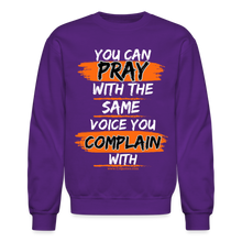 Load image into Gallery viewer, You Can Pray Crewneck Sweatshirt (Black) - purple
