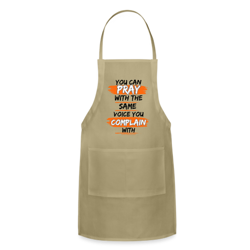 You Can Pop Pray Adjustable Apron (White) - khaki
