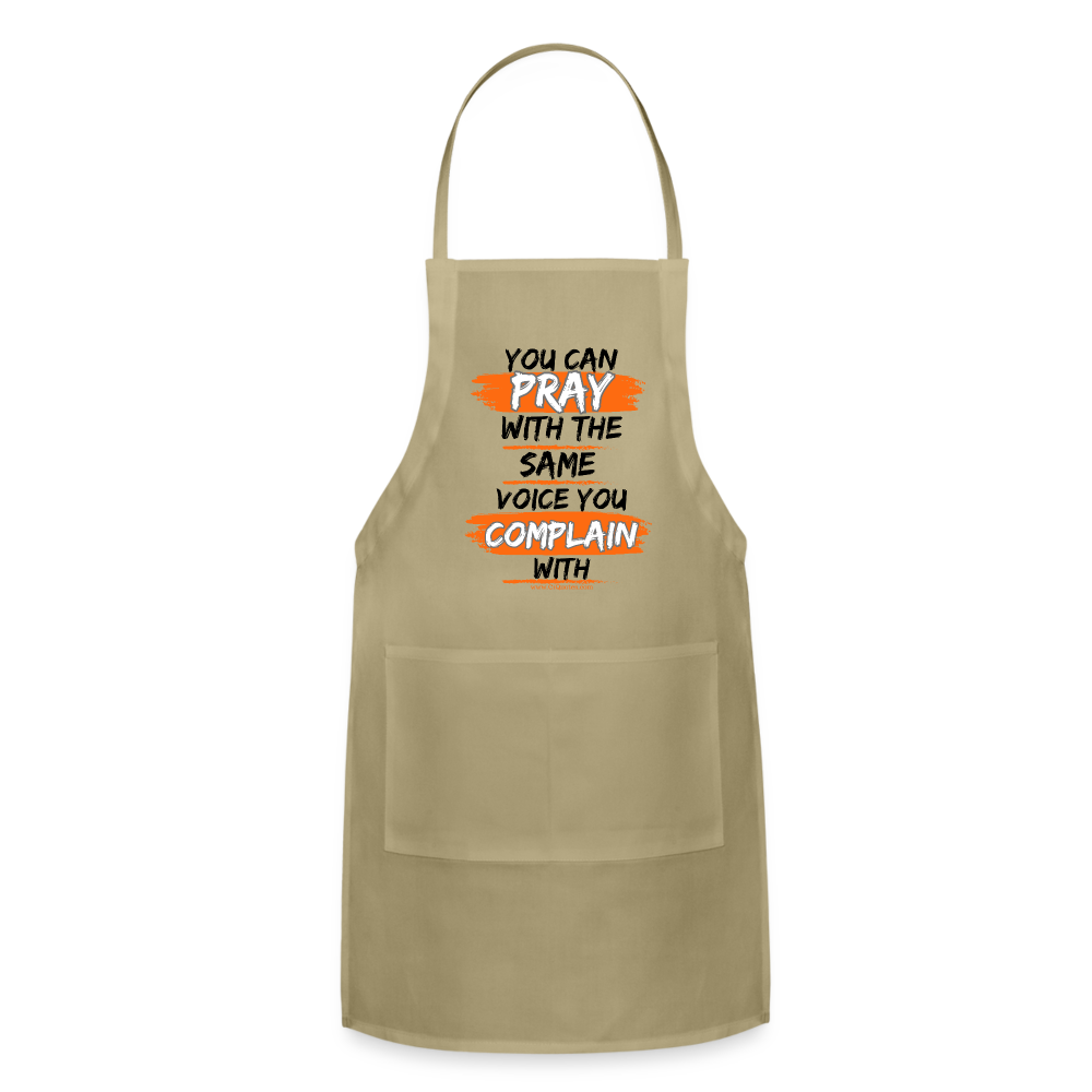 You Can Pop Pray Adjustable Apron (White) - khaki