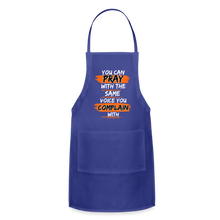 Load image into Gallery viewer, You Can Pray Adjustable Apron (Black) - royal blue
