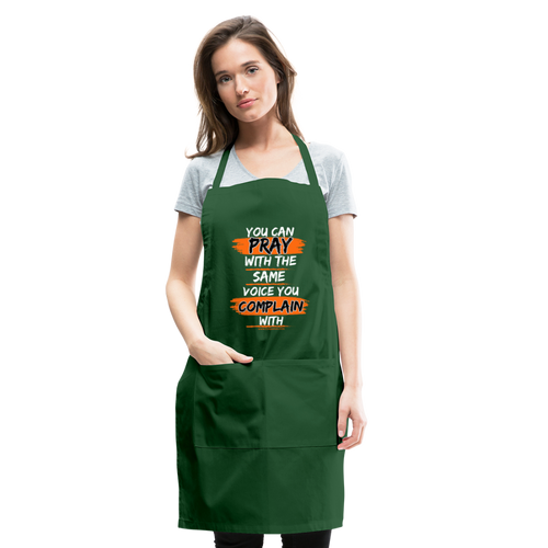 You Can Pray Adjustable Apron (Black) - forest green