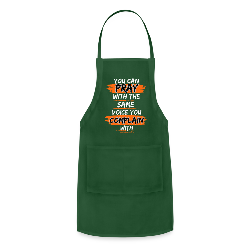 You Can Pray Adjustable Apron (Black) - forest green