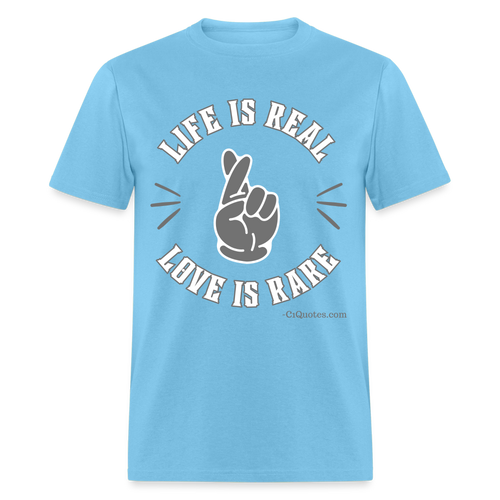 Life & Love Unisex Classic T-Shirt (Grey Print) - aquatic blue