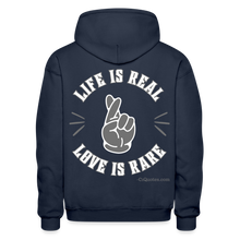 Load image into Gallery viewer, Life &amp; Love Heavy Blend Adult Hoodie - navy
