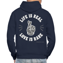 Load image into Gallery viewer, Life &amp; Love Heavy Blend Adult Hoodie - navy
