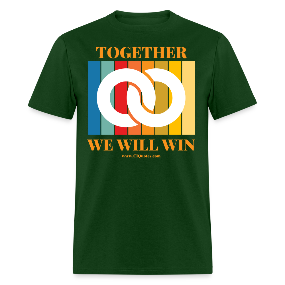 Together Unisex Classic T-Shirt (White Centerpiece) - forest green