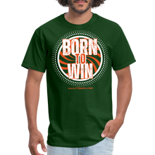 Load image into Gallery viewer, Born To Win Unisex Classic T-Shirt (White Print) - forest green
