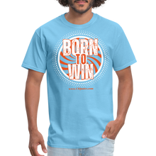 Load image into Gallery viewer, Born To Win Unisex Classic T-Shirt (White Print) - aquatic blue
