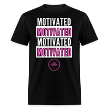 Load image into Gallery viewer, Motivated Unisex Classic T-Shirt (Pink Print) - black
