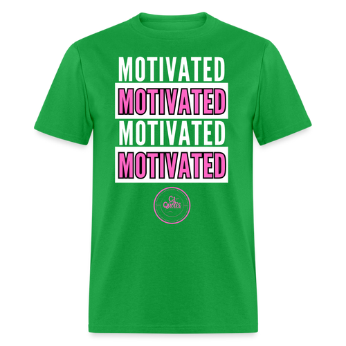 Motivated Unisex Classic T-Shirt (Pink Print) - bright green