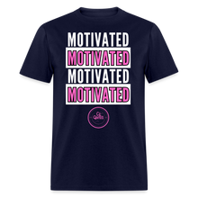Load image into Gallery viewer, Motivated Unisex Classic T-Shirt (Pink Print) - navy
