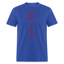 Load image into Gallery viewer, Stay Positive Unisex Classic T-Shirt (Red Print) - royal blue
