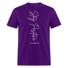 Load image into Gallery viewer, Stay Positive Unisex Classic T-Shirt (White Print) - purple
