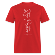 Load image into Gallery viewer, Stay Positive Unisex Classic T-Shirt (White Print) - red

