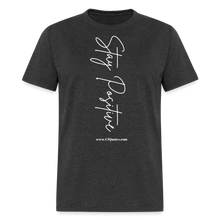 Load image into Gallery viewer, Stay Positive Unisex Classic T-Shirt (White Print) - heather black
