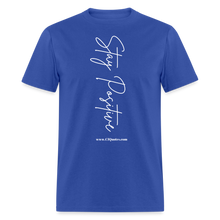 Load image into Gallery viewer, Stay Positive Unisex Classic T-Shirt (White Print) - royal blue
