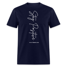 Load image into Gallery viewer, Stay Positive Unisex Classic T-Shirt (White Print) - navy
