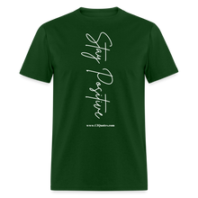 Load image into Gallery viewer, Stay Positive Unisex Classic T-Shirt (White Print) - forest green
