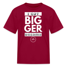 Load image into Gallery viewer, Bigger Dreams Kids&#39; T-Shirt - dark red
