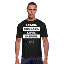 Load image into Gallery viewer, Learn &amp; Educate Men’s Dri-Fit Performance T-Shirt - black
