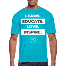 Load image into Gallery viewer, Learn &amp; Educate Men’s Dri-Fit Performance T-Shirt - turquoise
