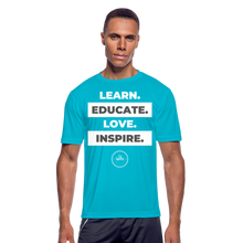 Load image into Gallery viewer, Learn &amp; Educate Men’s Dri-Fit Performance T-Shirt - turquoise

