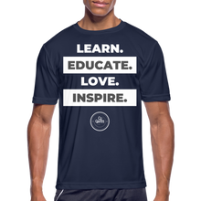 Load image into Gallery viewer, Learn &amp; Educate Men’s Dri-Fit Performance T-Shirt - navy
